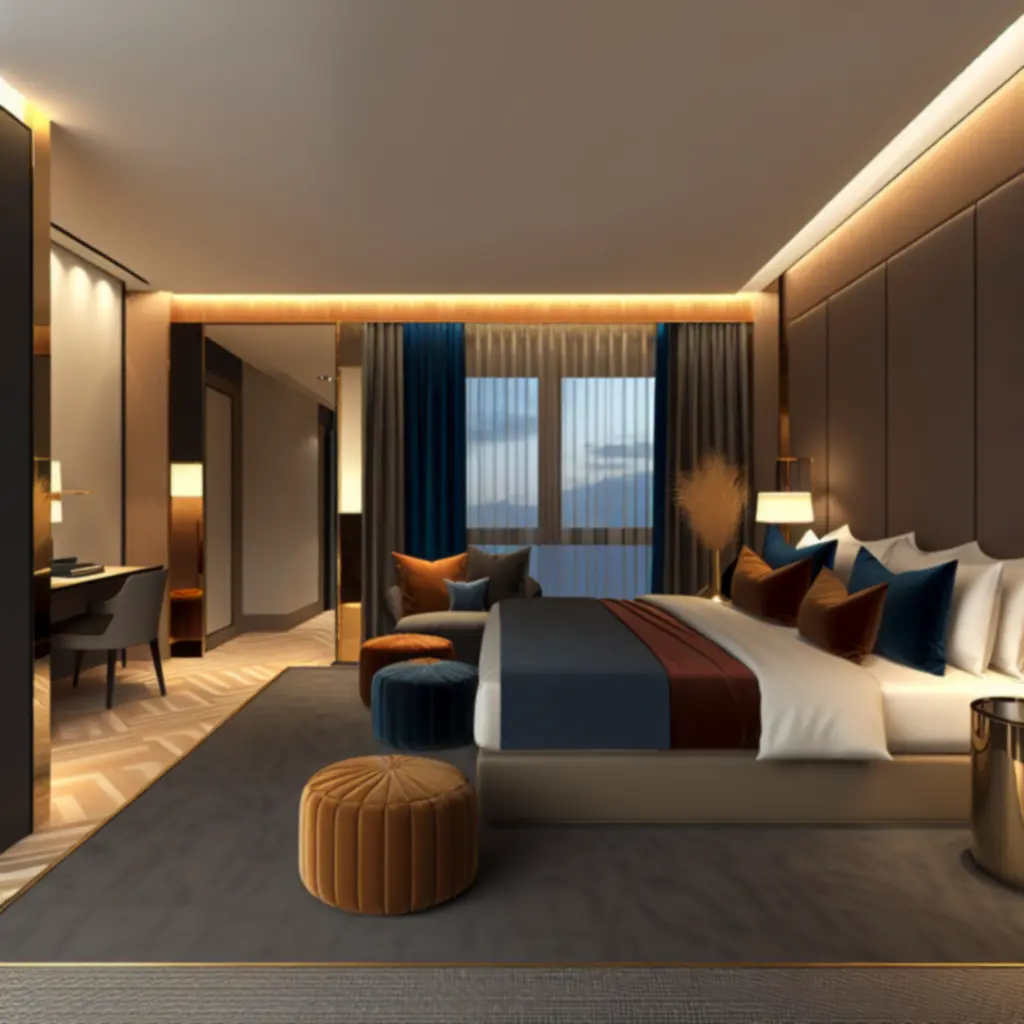 Deluxe King kamer met warm modern interieur