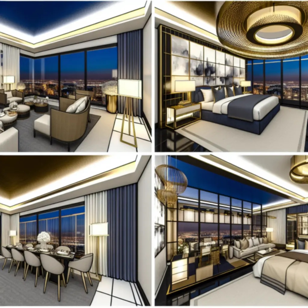 Penthouse suite met privéterras en cityscape